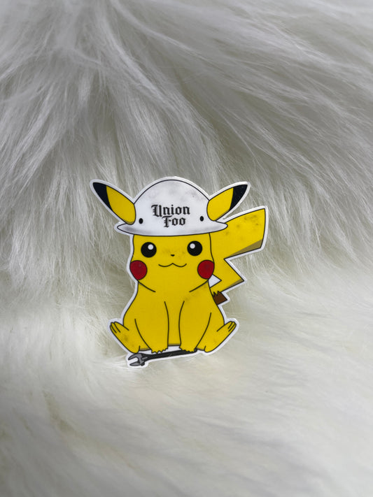 Pikachu Hart Hat Construction Sticker