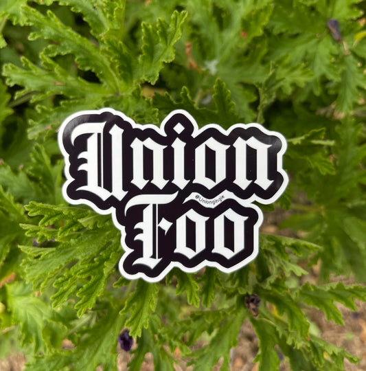 Union Foo hard hat sticker