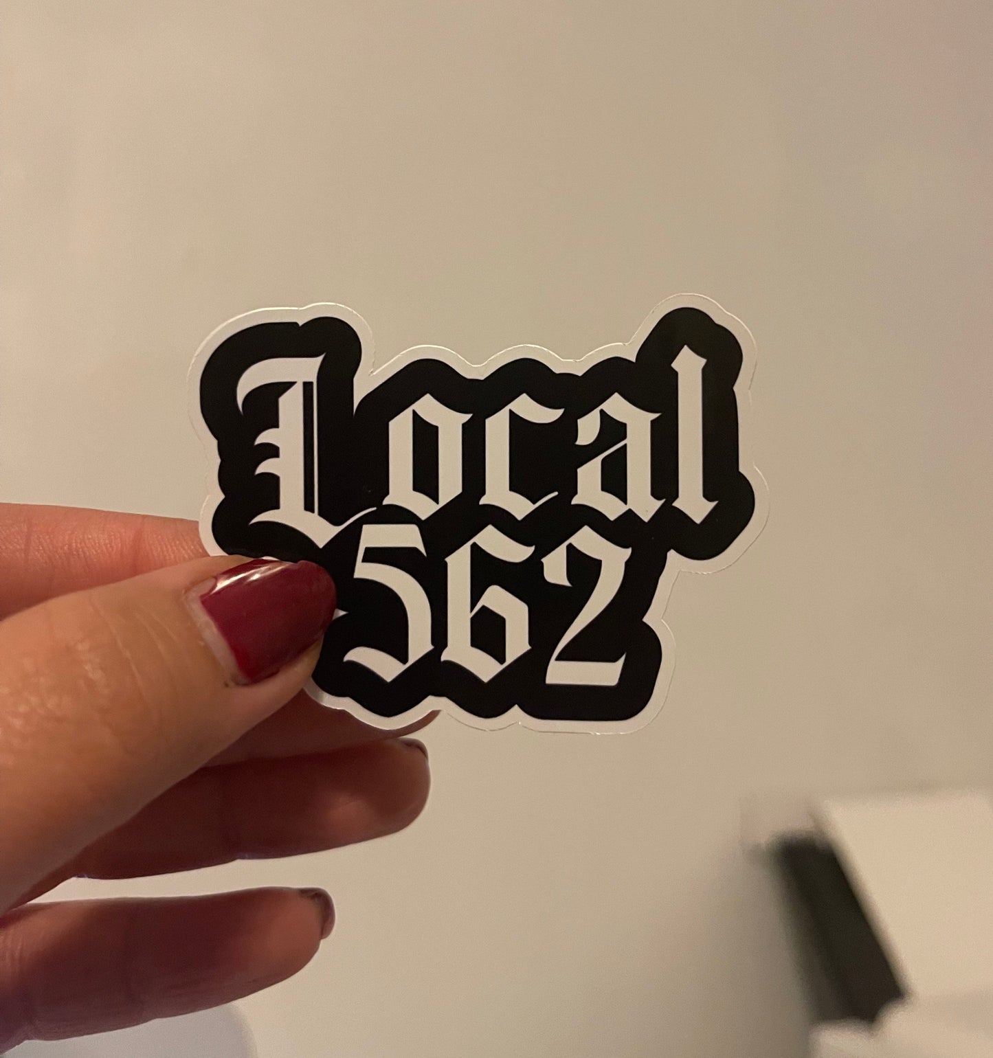 Local 562 pile driver carpenter hard hat sticker