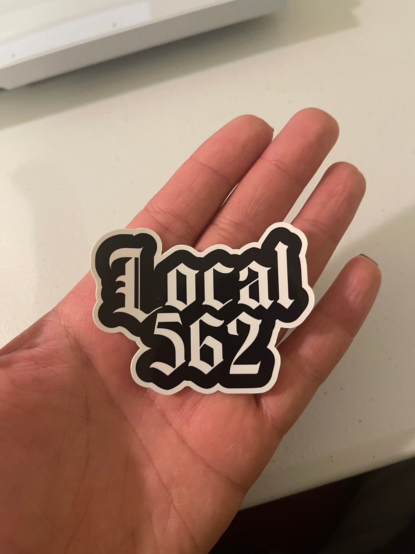 Local 562 pile driver carpenter hard hat sticker