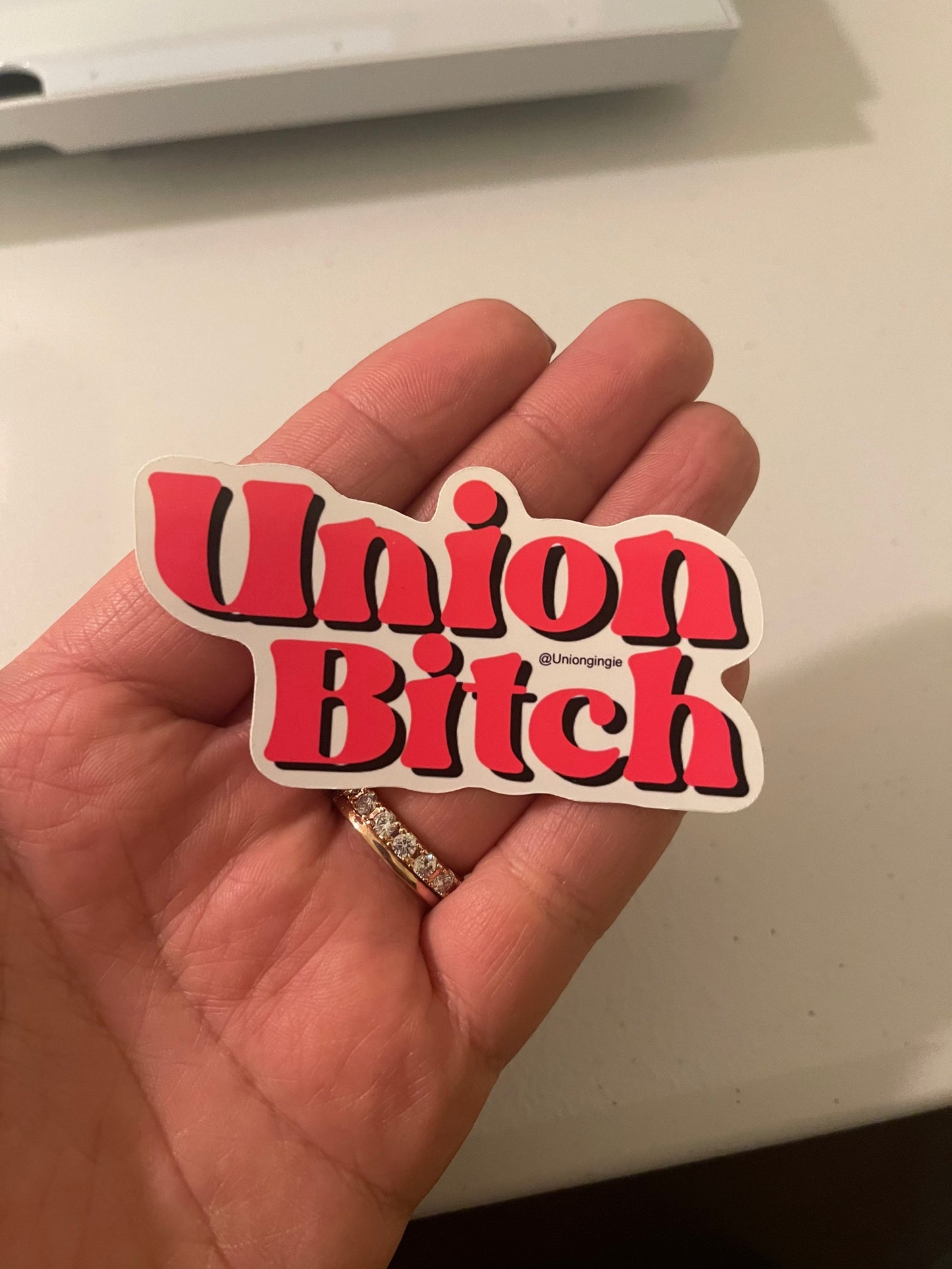 Union Bitch hard hat sticker