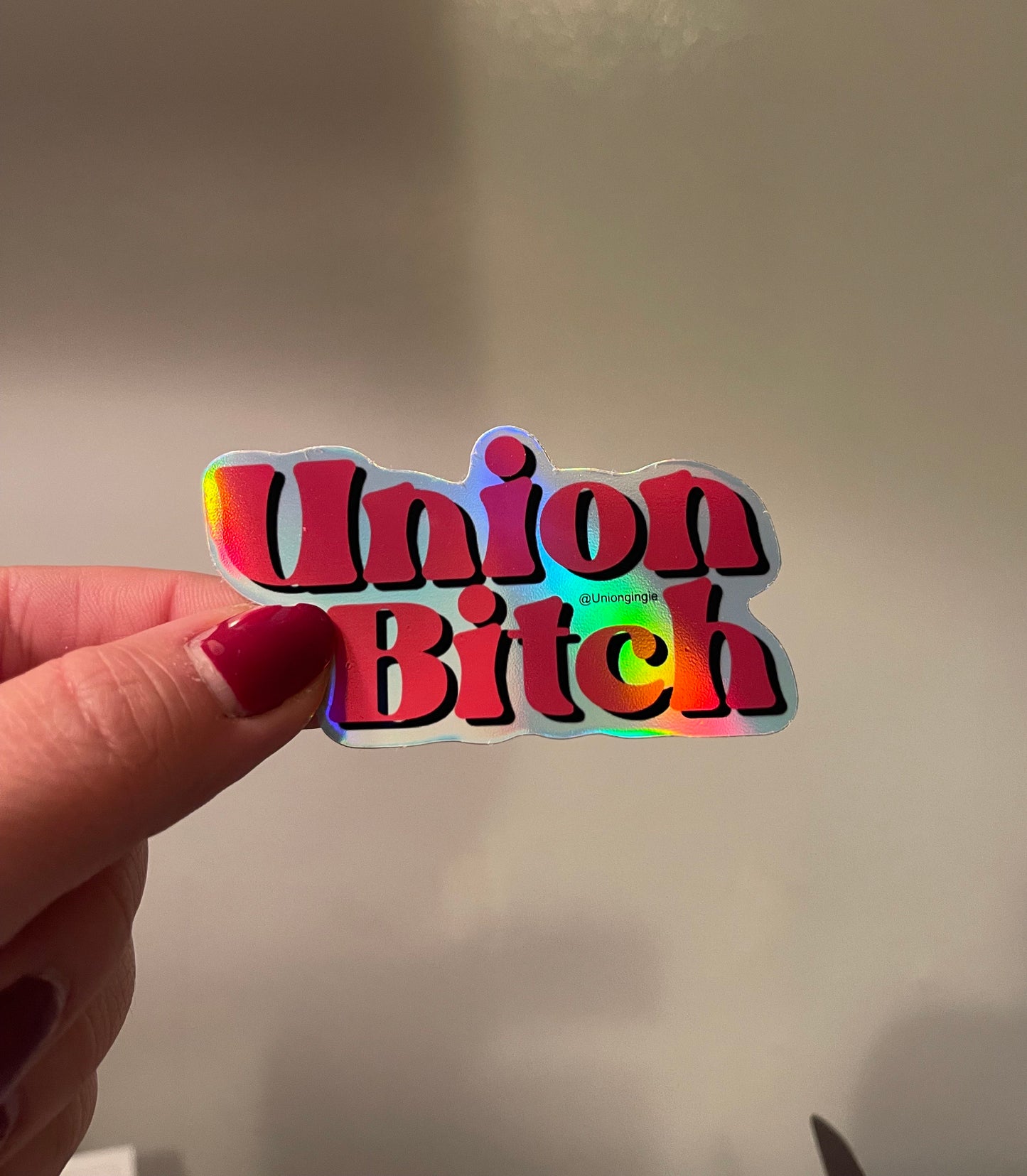 Union Bitch hard hat sticker