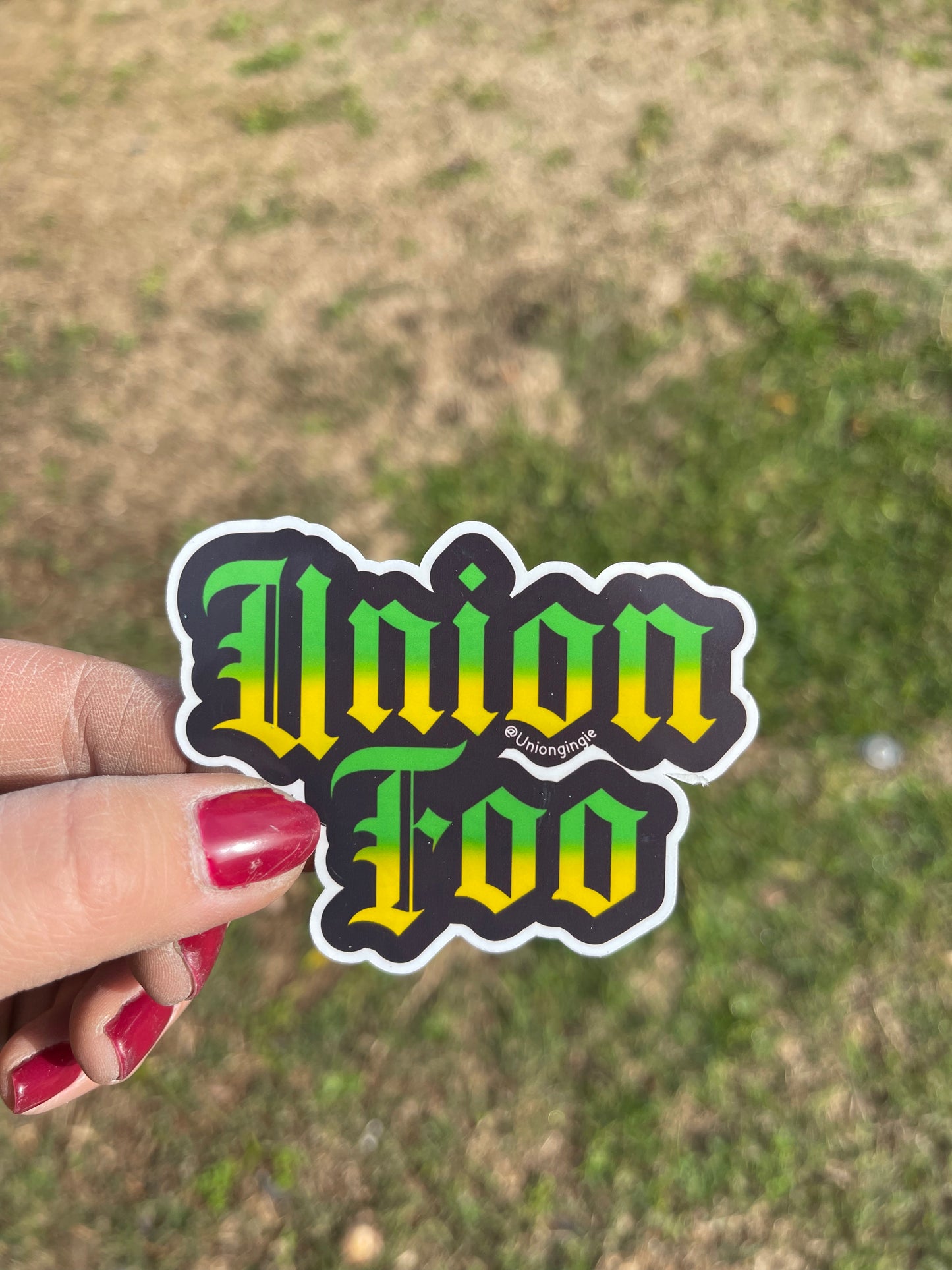 Union Foo hard hat sticker