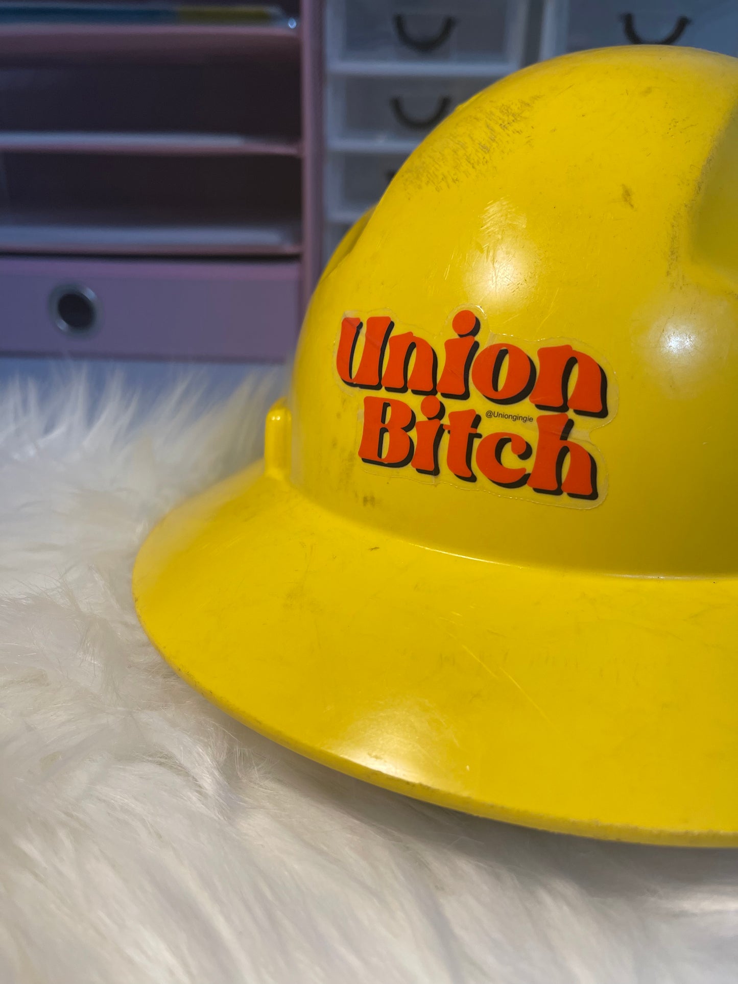 Union Bitch hard hat sticker