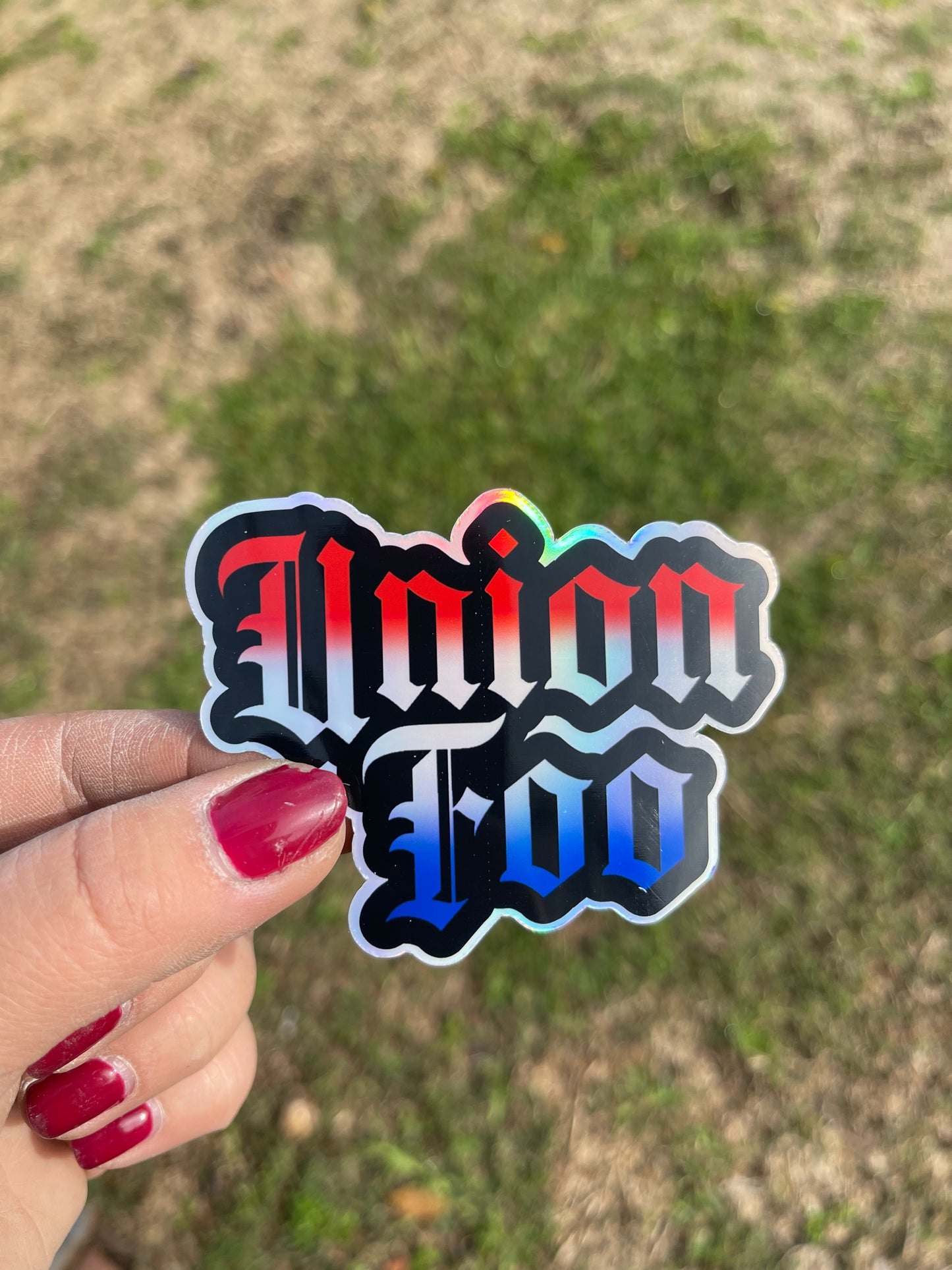 Union Foo hard hat sticker